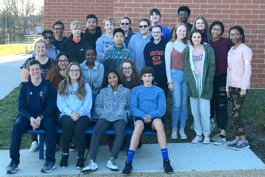 Group of students standing outside