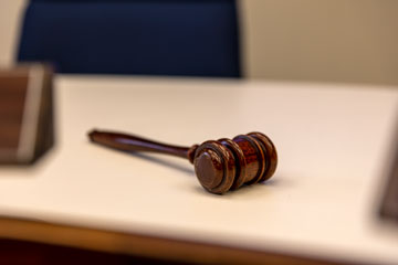 Gavel on Board Room table